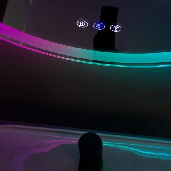 Brilagi - Oglindă încălzită AVA PRO LED RGBW cu dimmer, iluminare integrată, 18W, 230V, Ø 60 cm, IP44