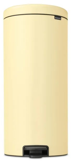Cos de gunoi cu pedala Brabantia NewIcon 1008852, 30 L, Inchidere usoara, Baza antiderapantă, Galben