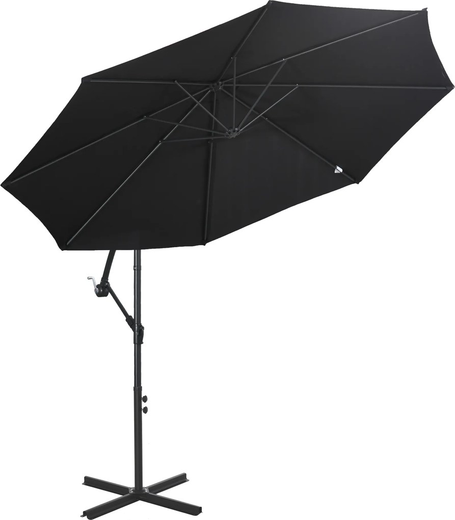 Outsunny Umbrelă pendul Umbrelă de soare cu manivelă | Aosom Romania