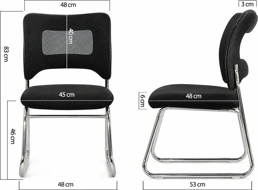 Scaun vizitator gri deschis HRC 613F mesh cadru cromat