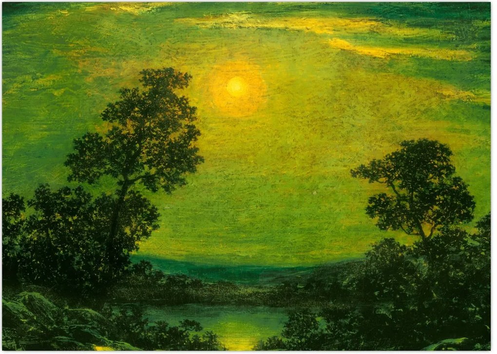 Tablou - Imitator of Ralph Albert Blakelock, Moonlight, reproducere (70x50 cm)