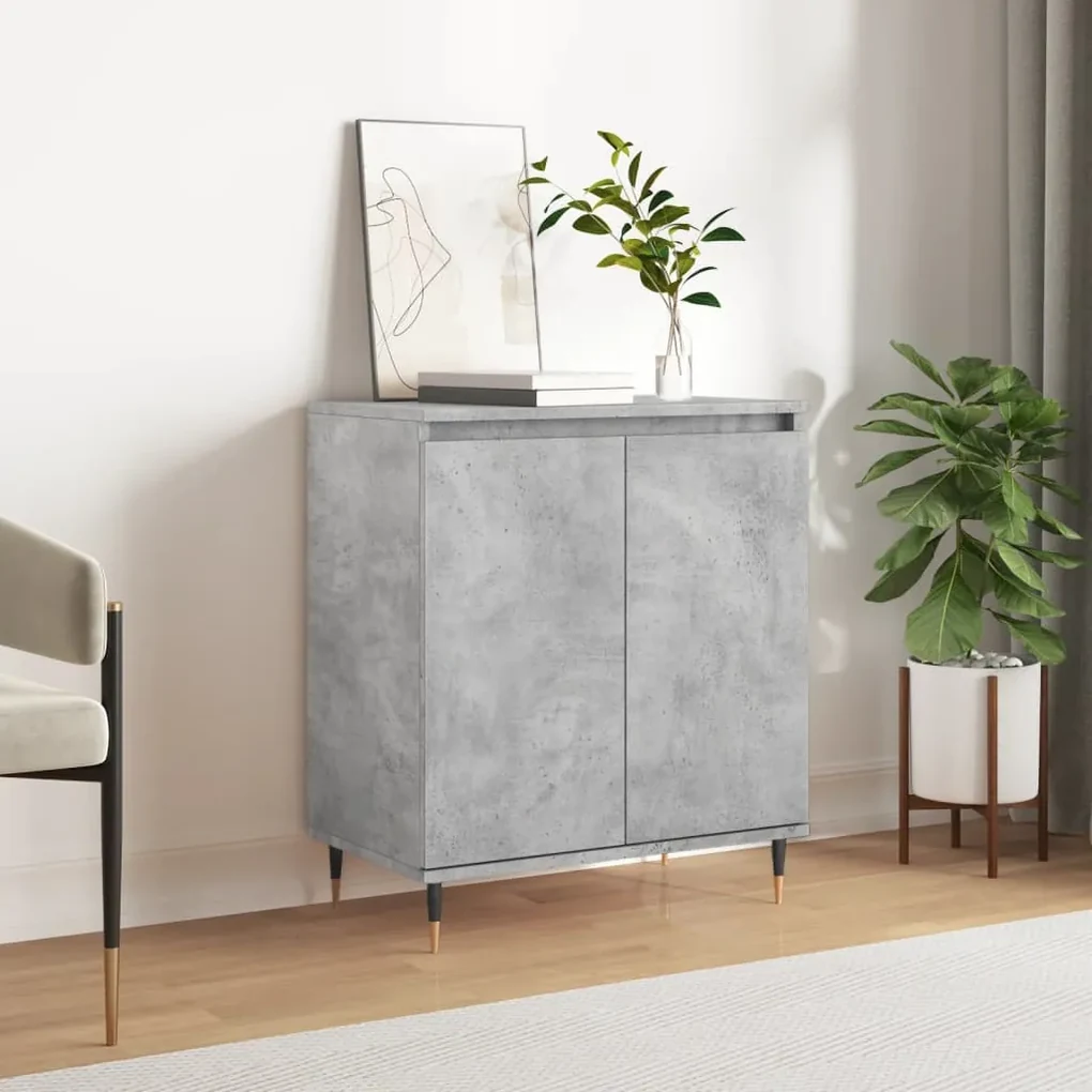 827152 vidaXL Servantă, gri beton, 60x35x70 cm, lemn prelucrat