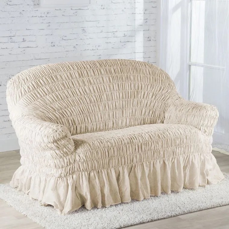 Gaico Huse elastice cu volan FIORELA bej colţar (l. 350 - 530 cm)