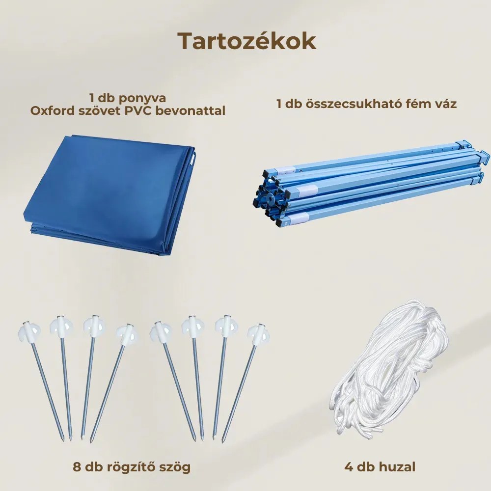 Foișor de grădină pliabil 3x3 m albastru