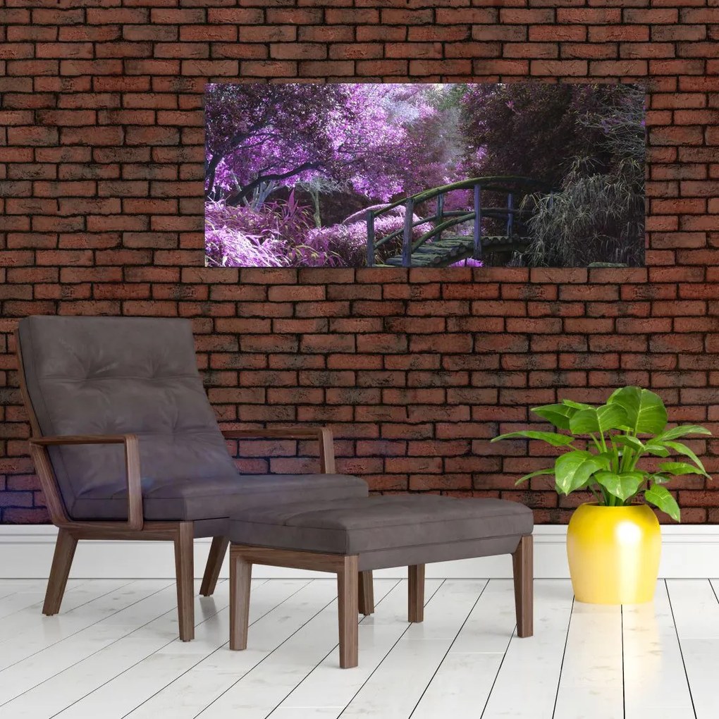 Tablou - copaci violeți (120x50 cm)