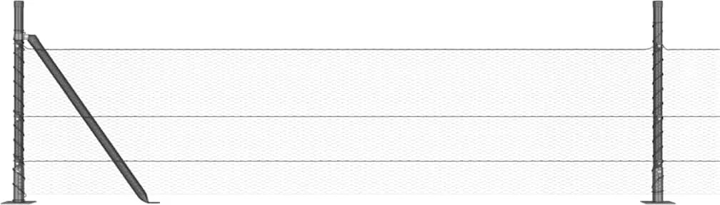 vidaXL Stâlp de gard. Gri 100 x 0,5 m (plasă de 13 mm) Oțel și PVC