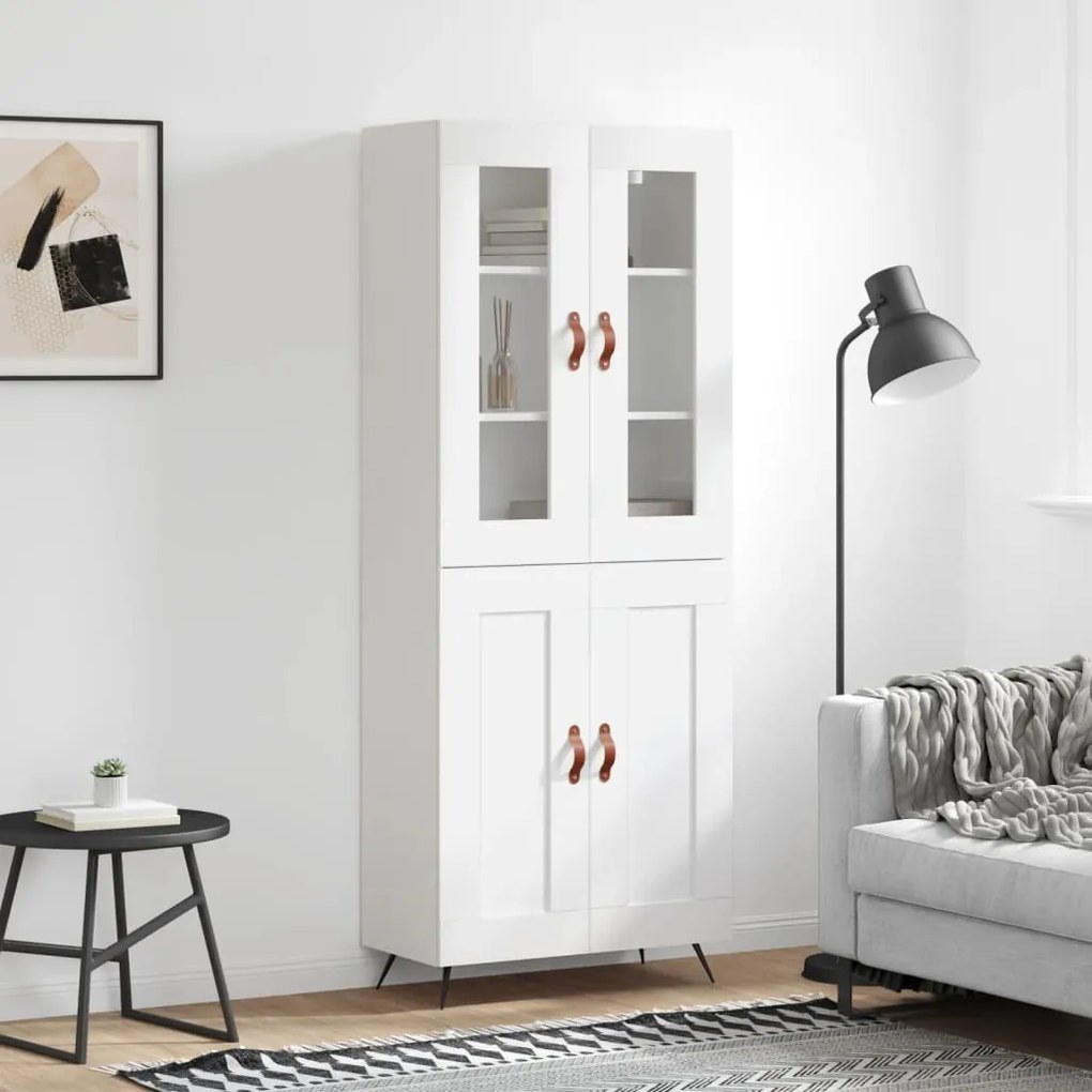 vidaXL Dulap înalt, alb, 69,5x34x180 cm, lemn compozit