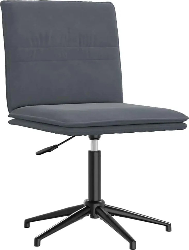 vidaXL Scaun de bucătărie, gri închis, catifea