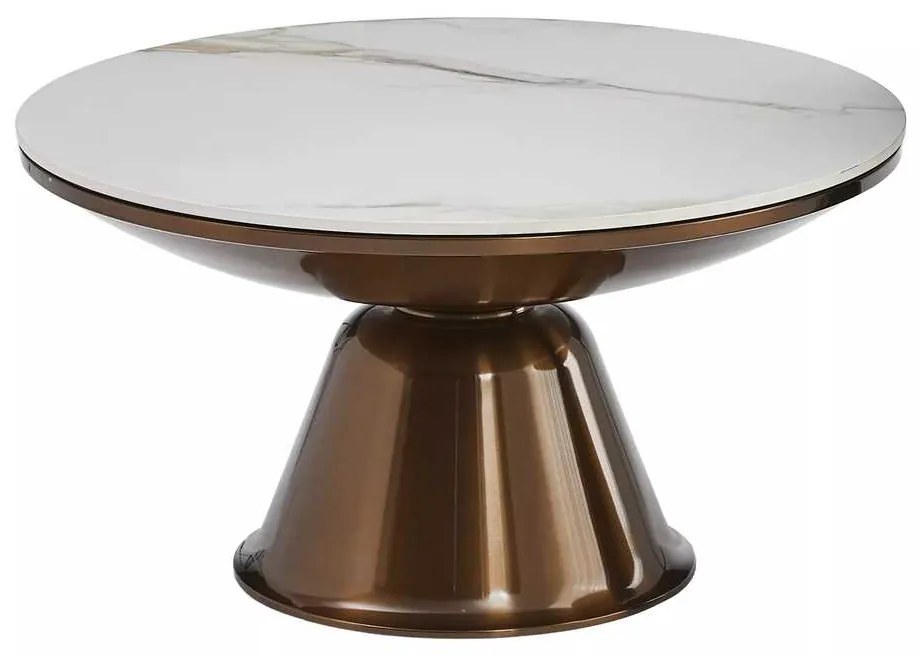 Măsuță de cafea Rovigo, marmură / bronz