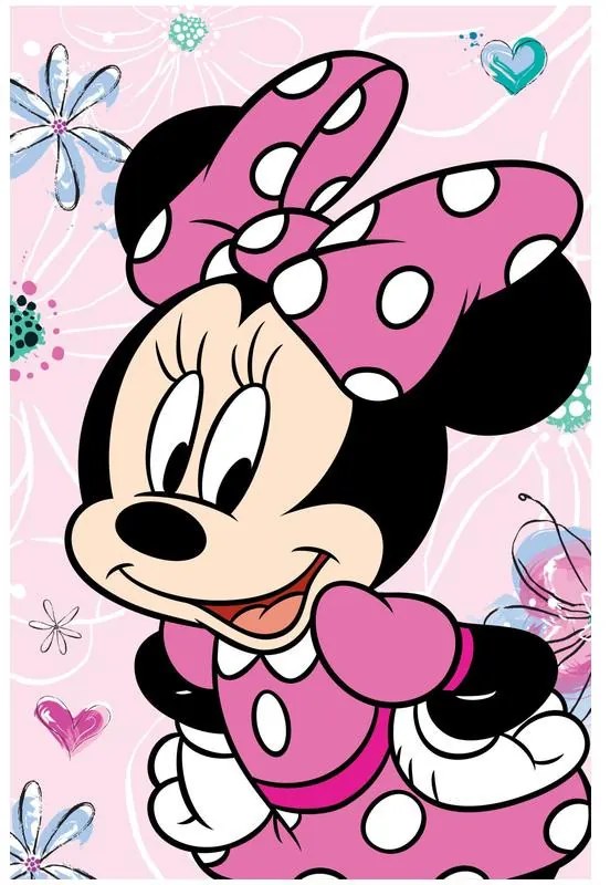 Disney Minnie Pătură microfleece Flowers 100x150cm
