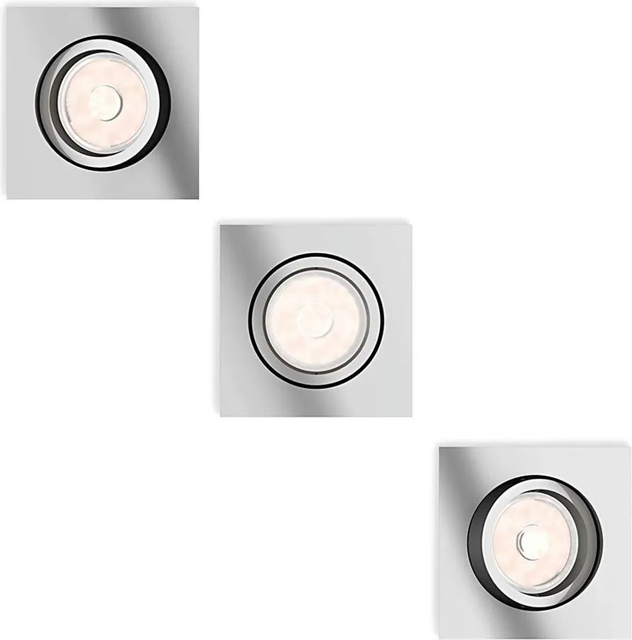 Philips -SET 3x spot încastrat LED RGBW reglabil DONEGAL 1xGU10/4,8W/230V+telecomandă