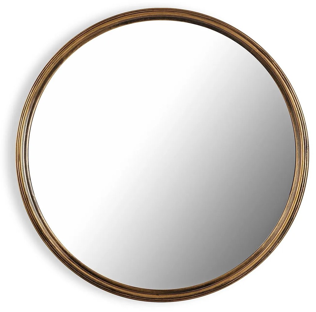 Oglindă rotundă pentru perete Versa, 58cm, maro, plastic