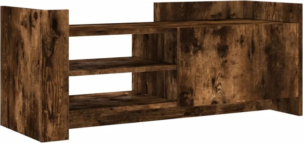 vidaXL Comodă TV, stejar fumuriu, 100x35x40 cm, lemn prelucrat