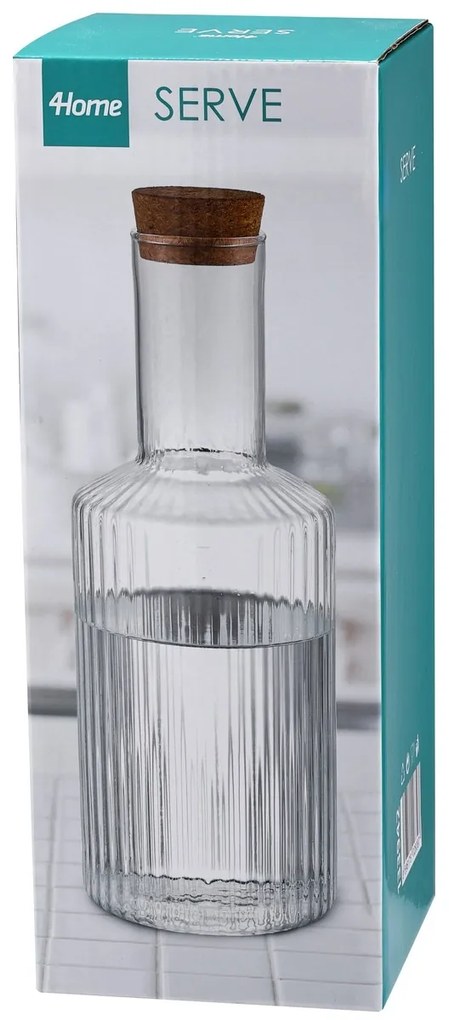 Carafă din sticlă cu dop de plută 4Home Serve,1 l