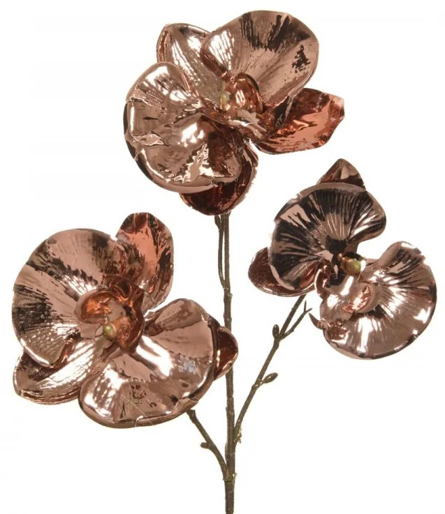 Decoratiune Orchid, Decoris, 22x10x45 cm, plastic, cupru