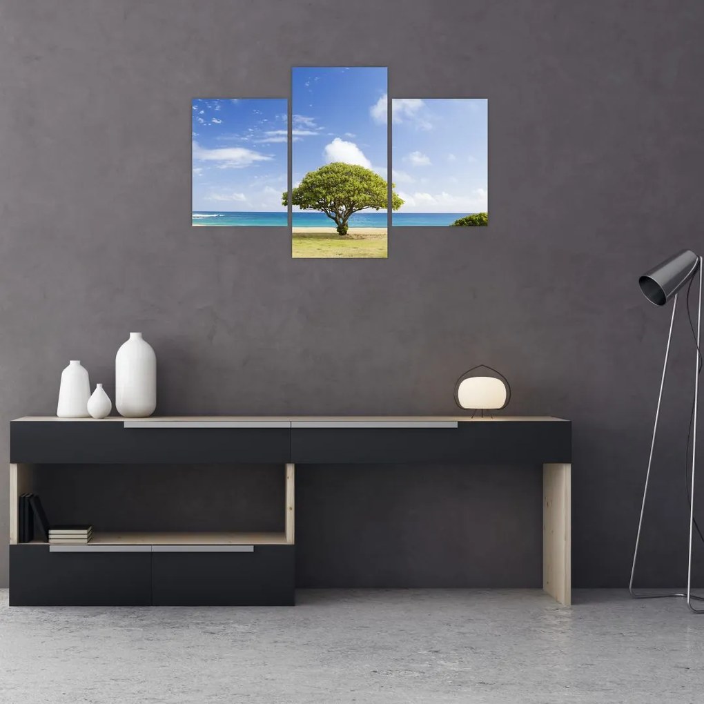 Tablou plaja cu copac (90x60 cm)
