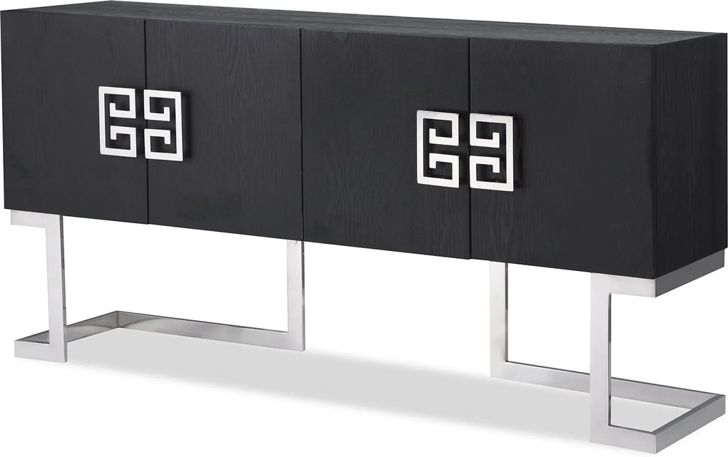 Comoda din lemn negru si otel Nobbu Sideboard