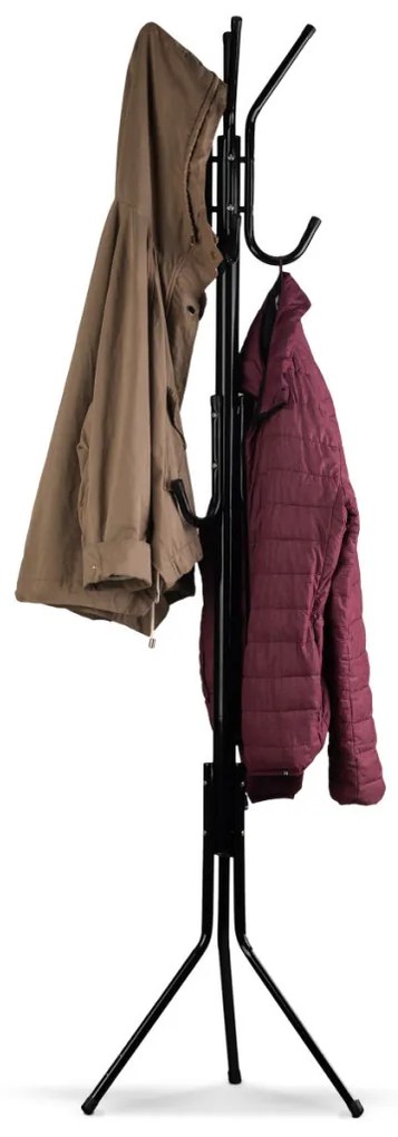 Umeraș în picioare cu 11 umerașe negru