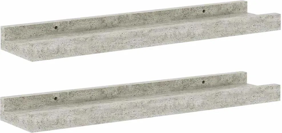 vidaXL Rafturi de perete, 2 buc., gri beton, 40x9x3 cm