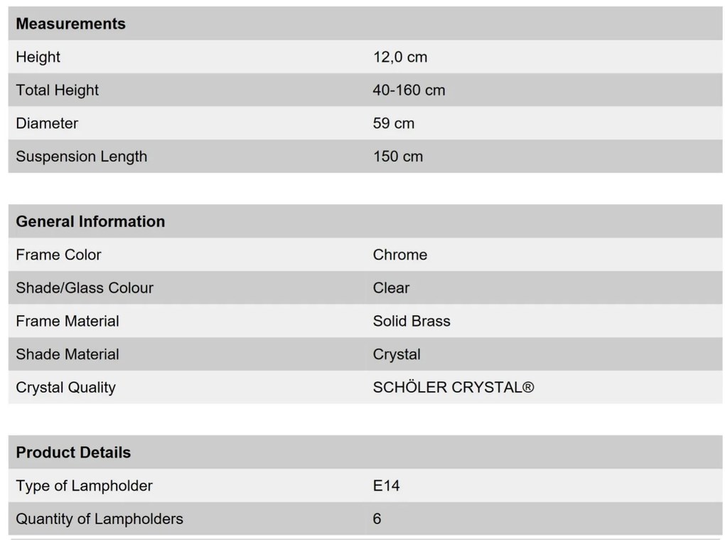 Lustra cristal Schöler design modern de lux Ring 60cm chrome plated