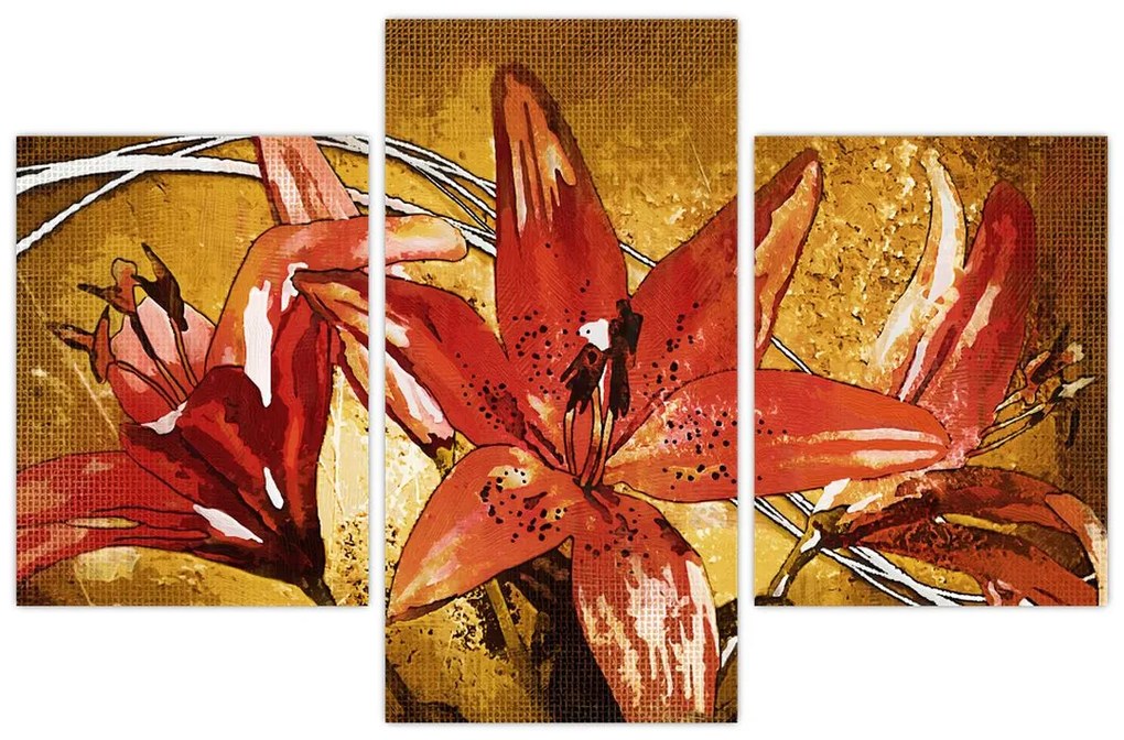 Tablou cu flori de crini (90x60 cm)