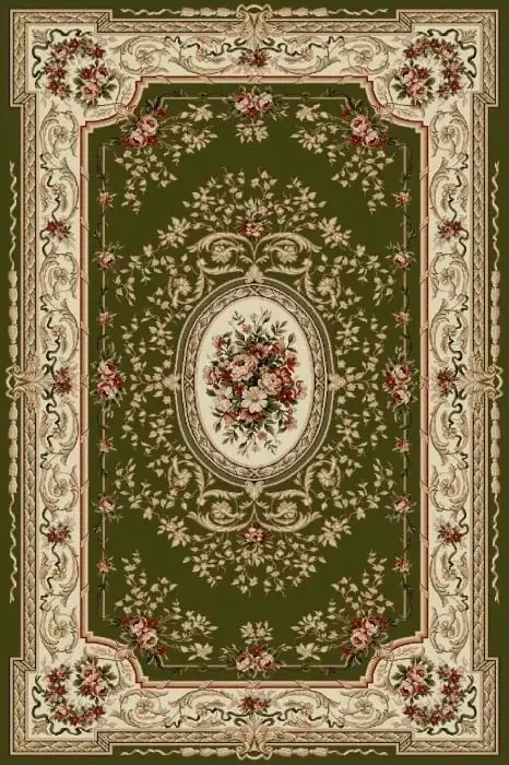Covor verde cu medalion 568 Selectează mărime: 100 X 200