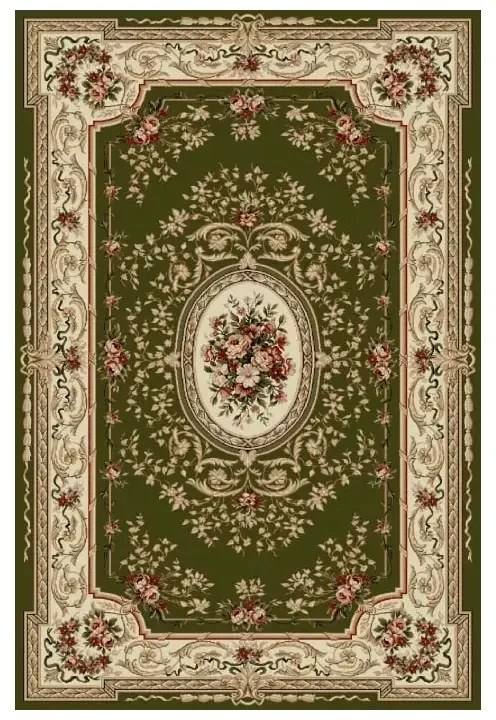 Covor verde cu medalion 568 Selectează mărime: 150 X 230