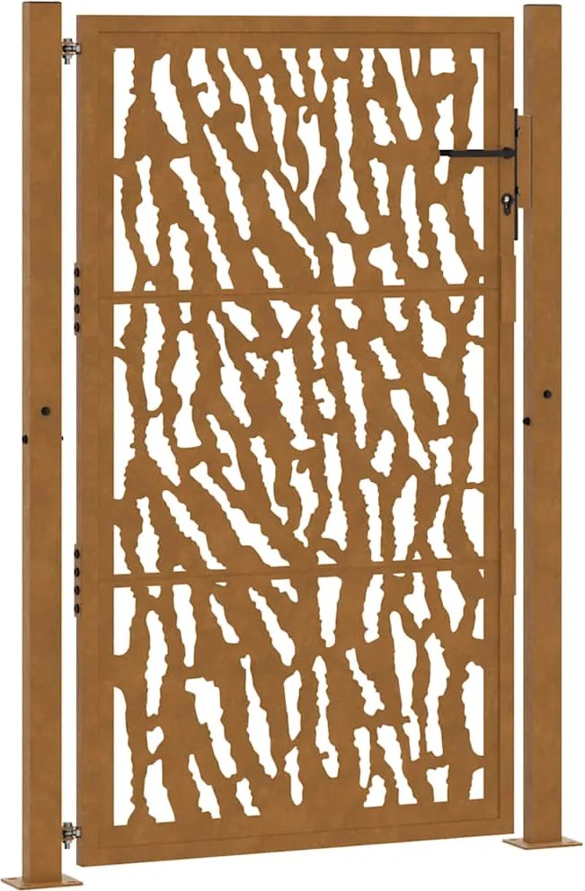 vidaXL Poartă de grădină 100x150 cm, oțel rezistent la intemperii, model cu urme