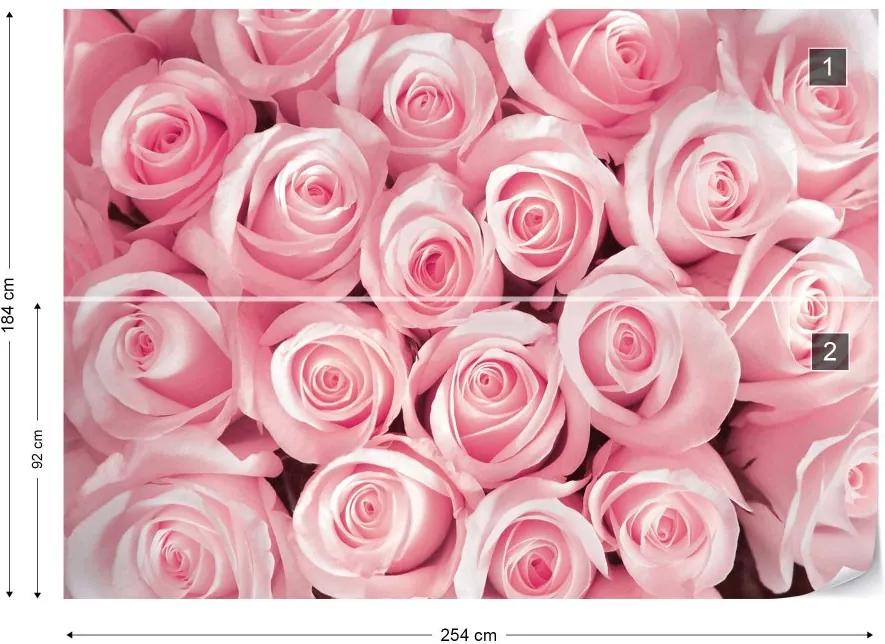Fototapet GLIX - Pink Roses + adeziv GRATUIT Tapet nețesute - 254x184 cm