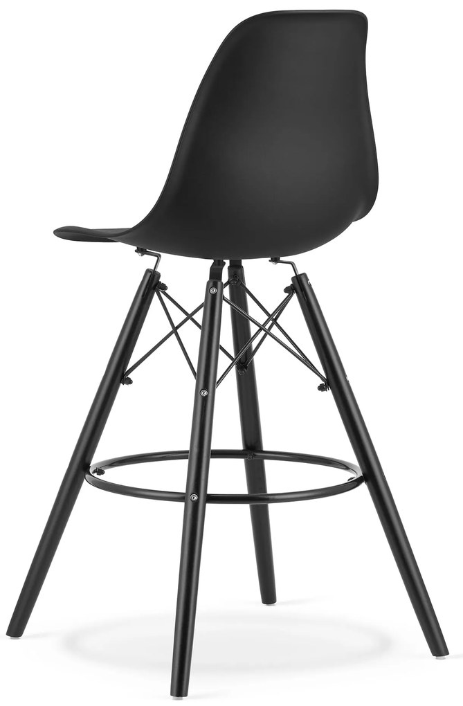Scaun de bar negru CARBRY LAMAL cu picioare negre