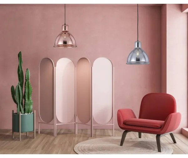 Lustră pe cablu CREATE 1xE27/11W/230V roz-auriu Klausen 111012