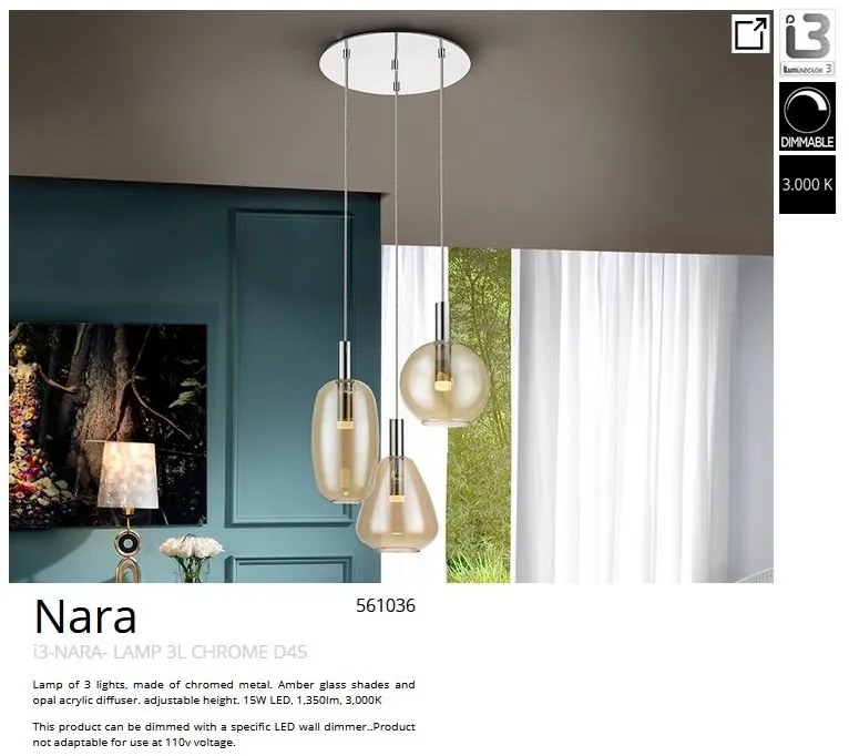 Lustra LED suspendata design modern Nara 3L
