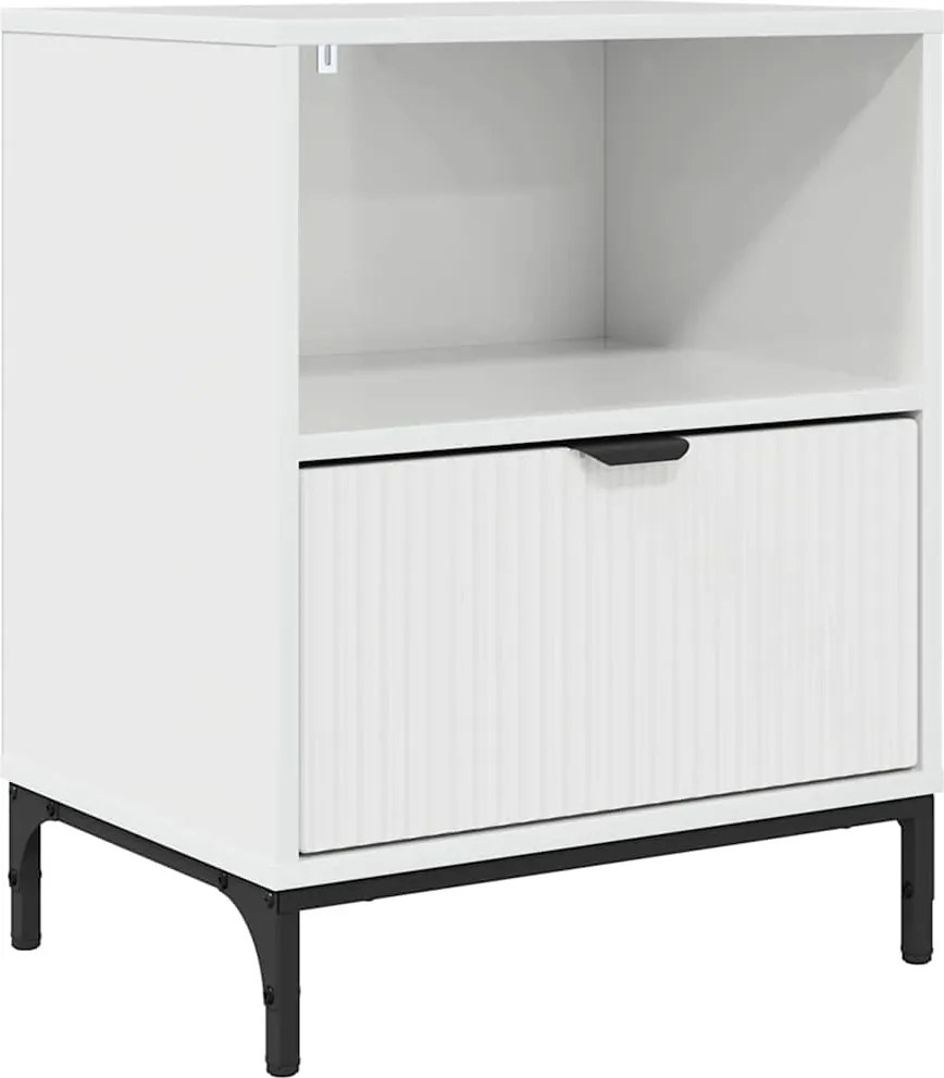 vidaXL Dulap de noapte Alb foarte lucios 49 x 36 x 61 cm Lemn compozit