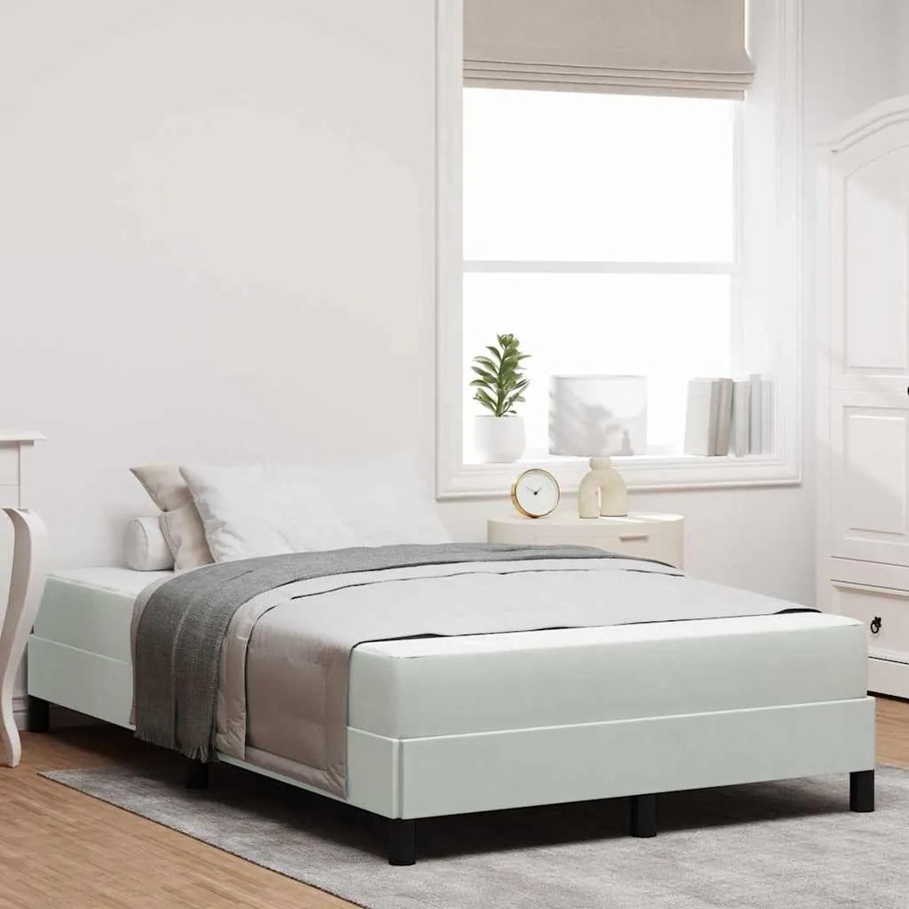 vidaXL Pat boxspring cu saltea Gri deschis 120 x 190 cm Catifea