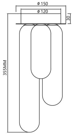 Lustră aplicată PAX 3xG9/9W/230V negru