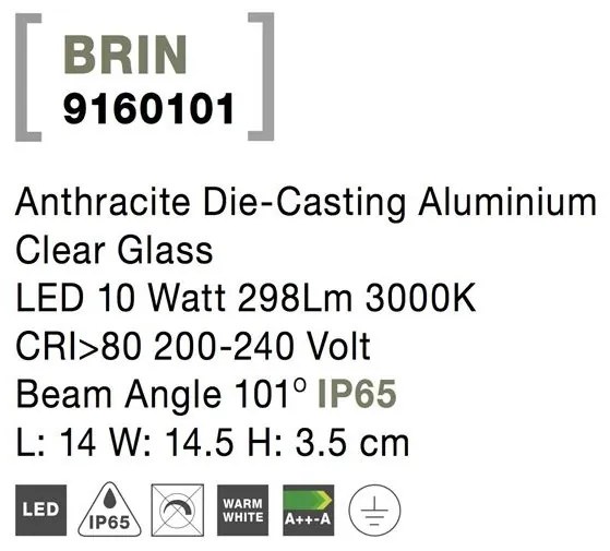 Aplica LED ambientala orientabila pentru iluminat exterior IP65 Brin