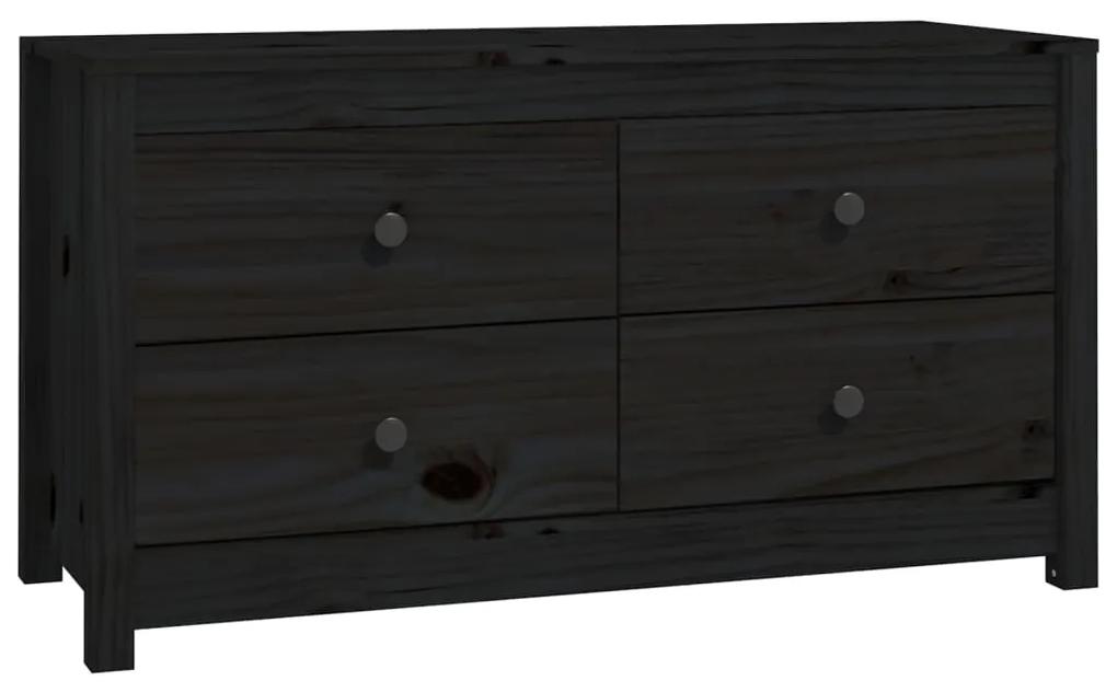 821778 vidaXL Dulap lateral, negru, 100x40x54 cm, lemn masiv de pin