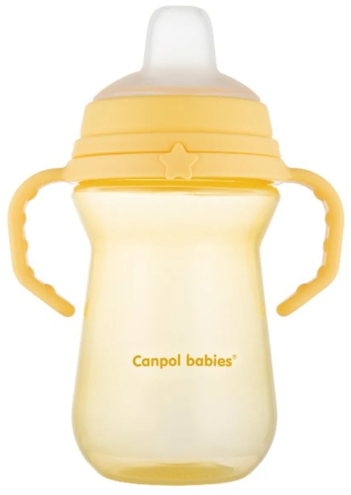 Pahar care nu se varsă, Canpol Babies cu gura moale, galben, 250 ml
