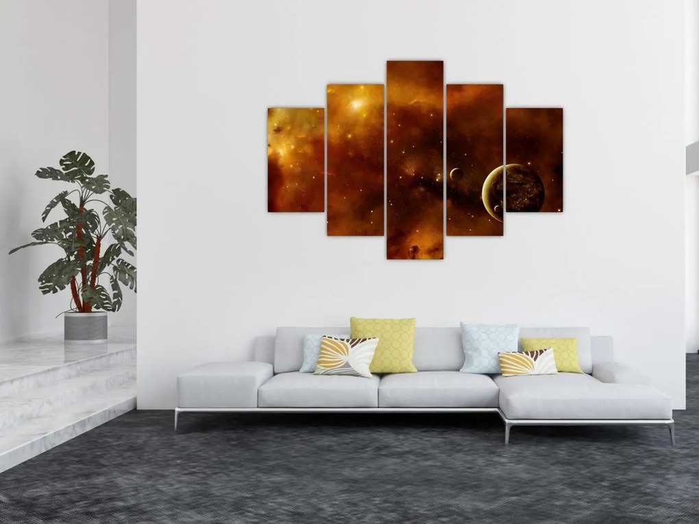 Tablou - Planete cu nebuloasă (150x105 cm)