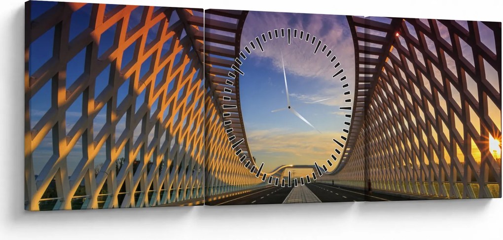Tablou - Pod cu arhitectură modernă (cu ceas) (90x30 cm)