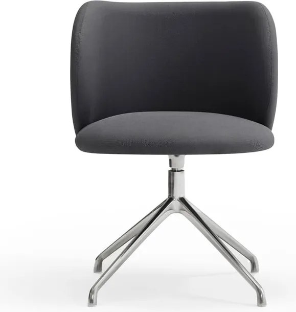 Scaun de sufragerie gri închis tapițat Mogi – Teulat