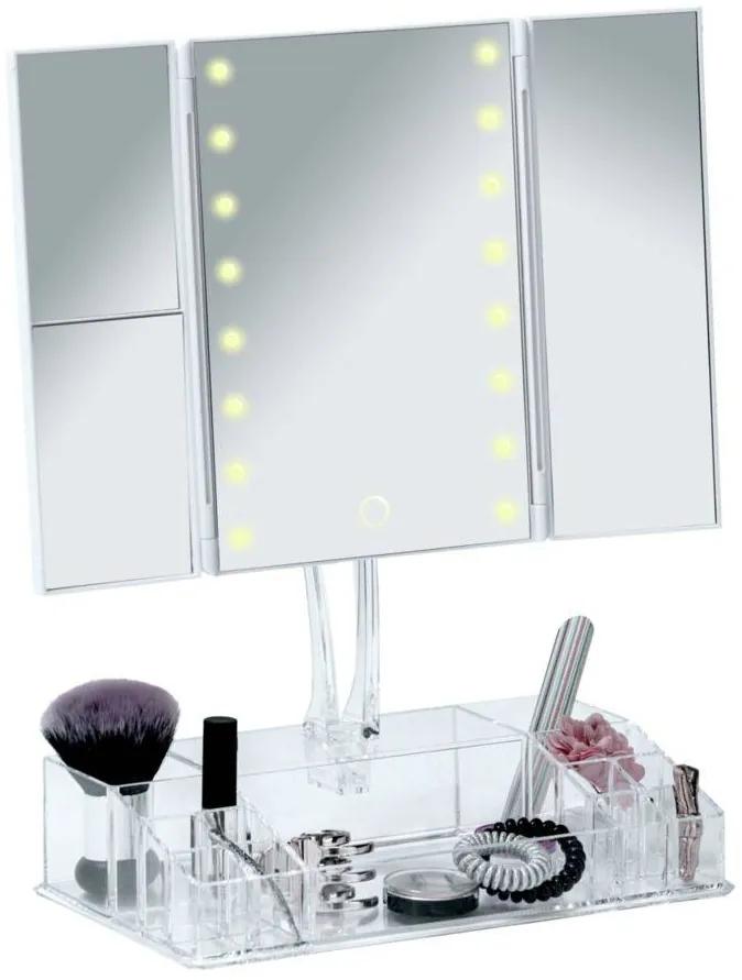Oglindă cosmetică cu organizator FANANO LED, Wenko