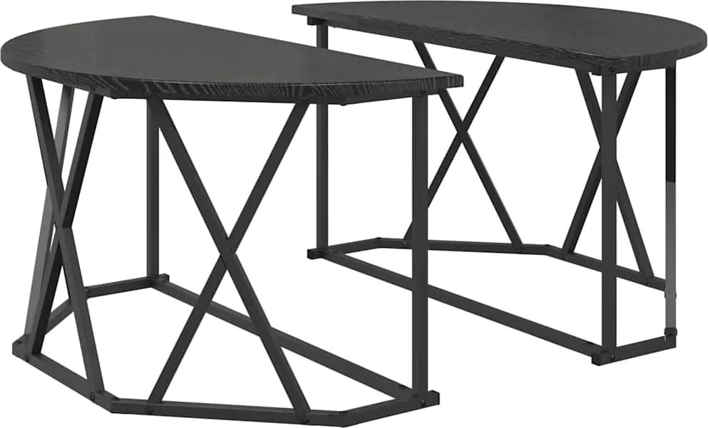 vidaXL Masă de cafea Stejar Negru 80 x 80 x 42 cm