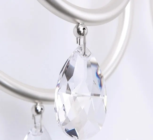 Aplica perete stil clasic cu cristale Swarovski Giada argintiu mat