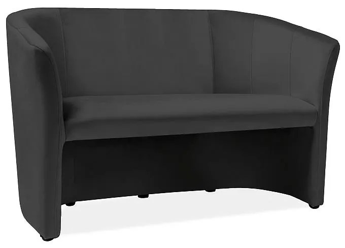 Canapea Cuba Velvet, două locuri, neagră