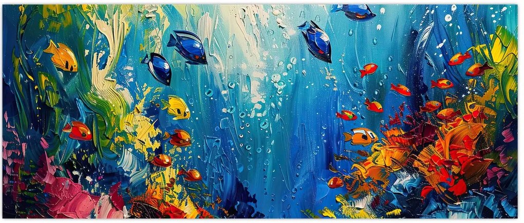 Tablou - Pictura lumii subacvatice (120x50 cm)