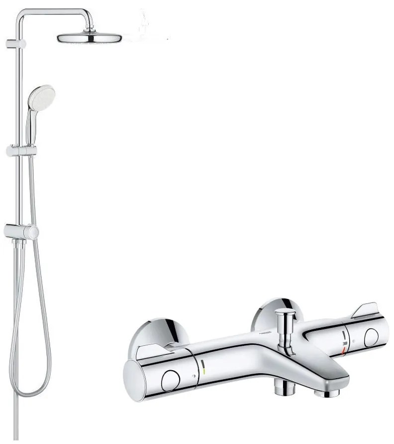 Pachet promo: Sistem dus Grohe New Tempesta 250 +baterie cada termostat Grh 800( 26980001. ,34567000)