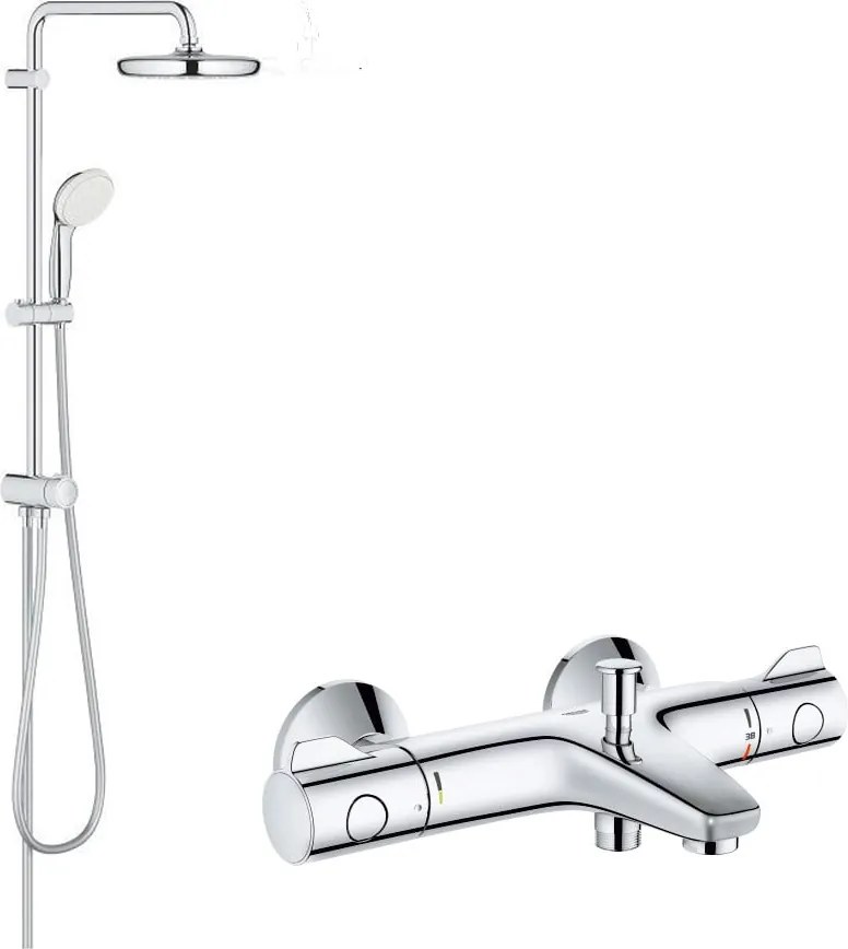 Pachet : Sistem dus Grohe New Tempesta 250 +baterie cada termostat Grh 800( 26980001. ,34567000)