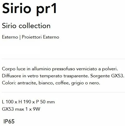 Proiector Exterior, Alb, Protectie IP65, 1xGX53, Sirio pr1