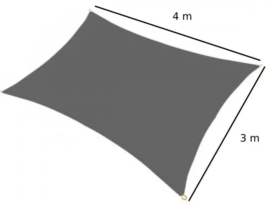 Sunflow solare naviga dreptunghi 3x4 m antracit